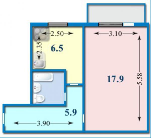 Планировки: 1-Комнатные, 5-ТИ ЭТАЖКА ХРУЩЕВКА Г-ОБРАЗНЫЙ КОРИДОР
