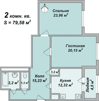 Планировки: 2-Комнатные, Жилой Комплекс ул. Ак. Павлова 142-Б
