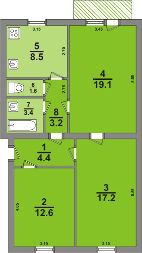 Планировки: 3-Комнатные, 7-и этажные (кирпичные, сталинка) Холодная гора
