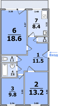 Планировки: 3-Комнатные, 9-ти этажные (панельные) Северная Салтовка, Рогань, м. Киевская, ул.Матюшенко, Гарибальди
